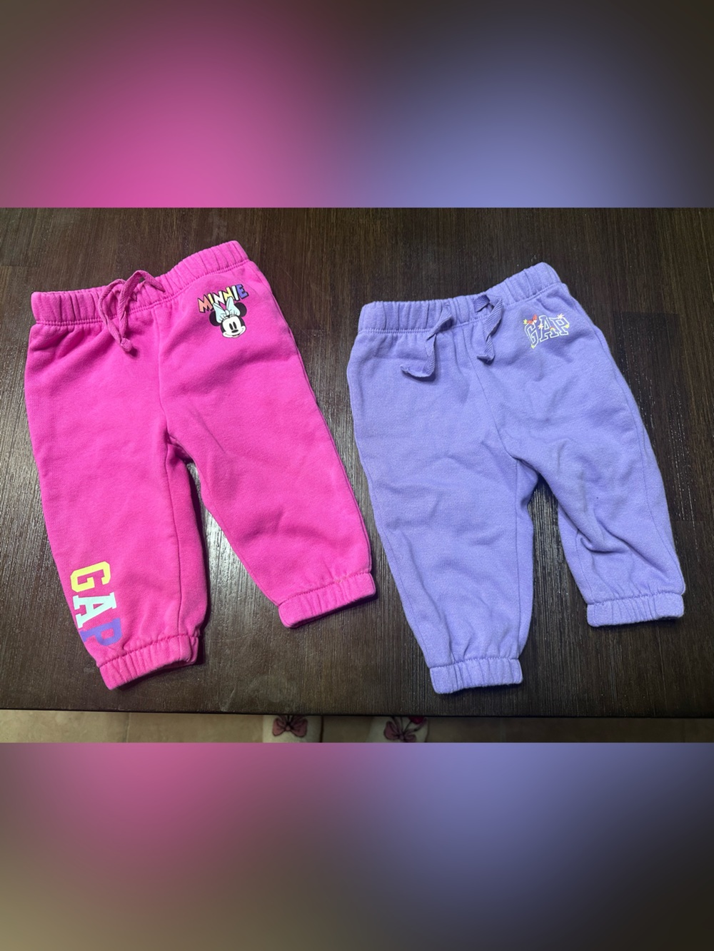 GAP Kids Pink & Lavender Minnie Joggers